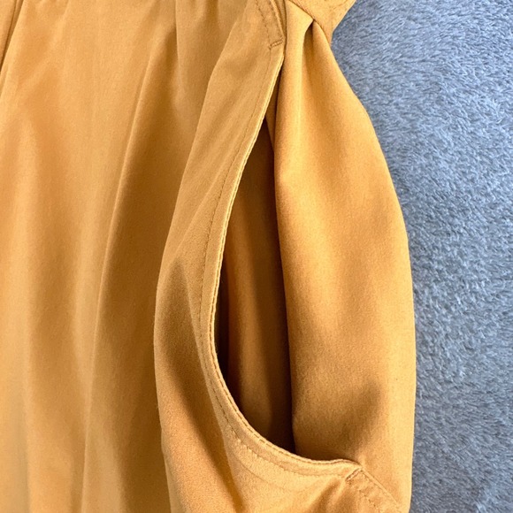 ATHLETA Marlow Tuscan Gold V-Neck Lightweight Dress Romper Tie Waist Pockets - Picture 6 of 11